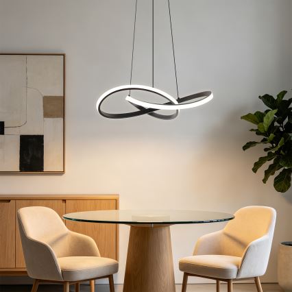 Brilagi - Lustre LED dimmerizável em cabo INFINITY LED/55W/230V 3000-6000K 50x50 cm preto + comando remoto