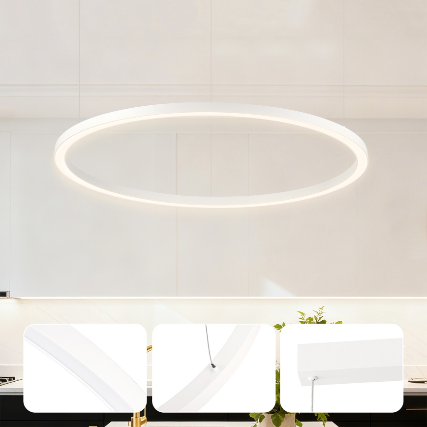 Brilagi - Lustre suspenso dimerizável PORTOFINO LED/60W/230V 3000-6000K Ø 80 cm branco + controlo remoto