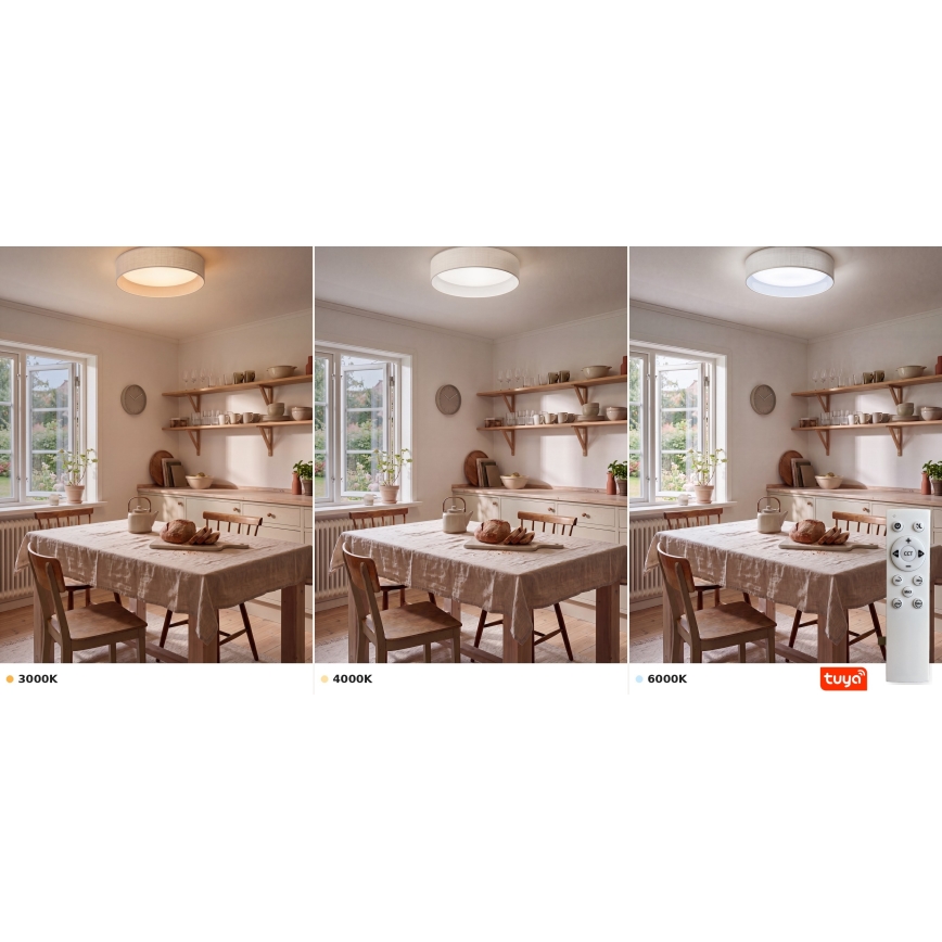 Brilagi - Luminária de teto LED dimerizável VELVET SMARTIX LED/24W/230V 3000-6000K Ø 45 cm branco Wi-Fi Tuya Beacon + controle remoto