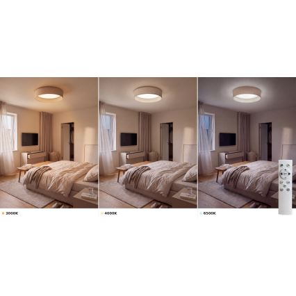 Brilagi - Candeeiro de tecto dimerizável VELVET SMART VARI LED/36W/230V 3000-6500K Ø 55 cm bege + comando remoto