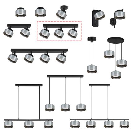 Brilagi - Spot LED RGB+CCT dimerizável AURA LUX 3xGX53/14W/230V 2700–6500K Wi-Fi Tuya preto/fumê