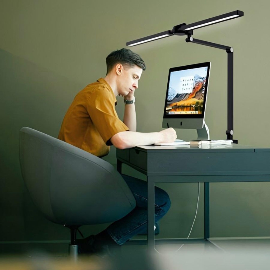 Brilagi - Candeeiro de mesa tátil e dimerizável LED RGBTW com clipe VARIO LED/18W/230V 3000-6500K CRI 96 preto