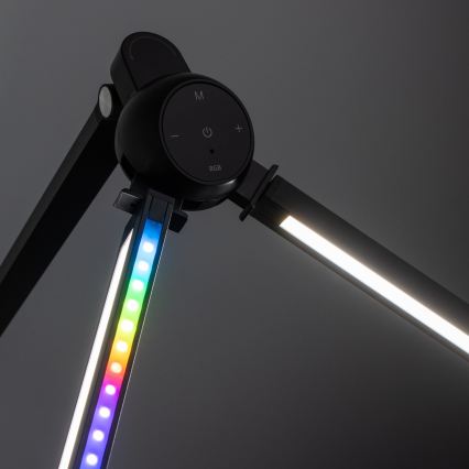 Brilagi - Candeeiro de mesa tátil e dimerizável LED RGBTW com clipe VARIO LED/18W/230V 3000-6500K CRI 96 preto