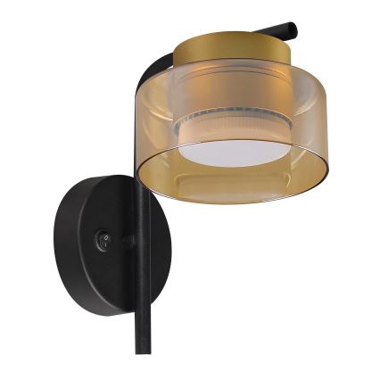 Brilagi - Aplique de parede dimável LED RGB+CCT AURA LUX 1xGX53/14W/230V 2700-6500K Wi-Fi Tuya preto/dourado