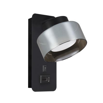 Brilagi - Aplique de parede LED RGB+CCT dimerizável com porta USB AURA LUX 1xGX53/14W/230V 2700-6500K Wi-Fi Tuya preto/fumê