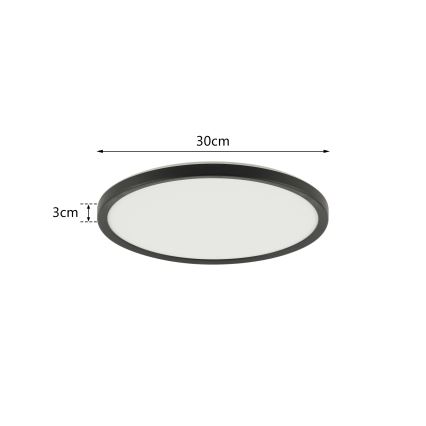 Brilagi - Luminária de teto dimerizável ULTRA SLIM LED RGBW/18W/230V 2700-6500K Ø 30 cm preta + controlo remoto