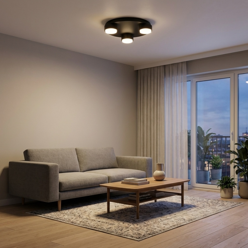 Brilagi - Luminária de teto LED RGB+CCT dimerizável MONO 3xGX53/14W/230V 2700-6500K Wi-Fi Tuya Ø 30 cm preta