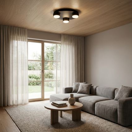 Brilagi - Luminária de teto LED RGB+CCT dimerizável MONO 3xGX53/14W/230V 2700-6500K Wi-Fi Tuya Ø 30 cm preta