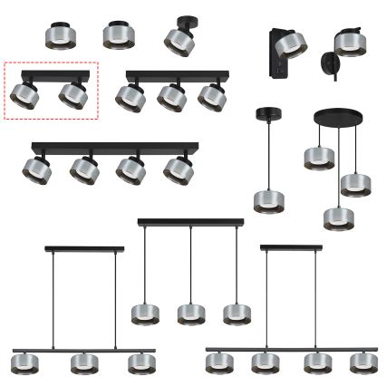 BRILAGI - Spot LED RGB+CCT dimerizável AURA LUX 2xGX53/14W/230V 2700-6500K Wi-Fi Tuya preto/fumado