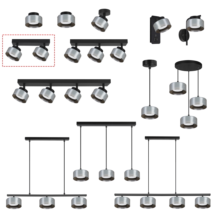BRILAGI - Spot LED RGB+CCT dimerizável AURA LUX 2xGX53/14W/230V 2700-6500K Wi-Fi Tuya preto/fumado