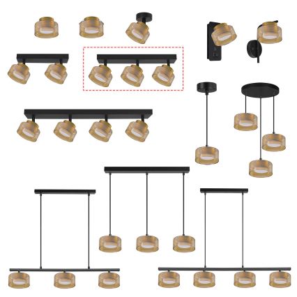 Brilagi - LED RGB+CCT Spot de embutir dimerizável AURA LUX 3xGX53/14W/230V 2700-6500K Wi-Fi Tuya preto/dourado