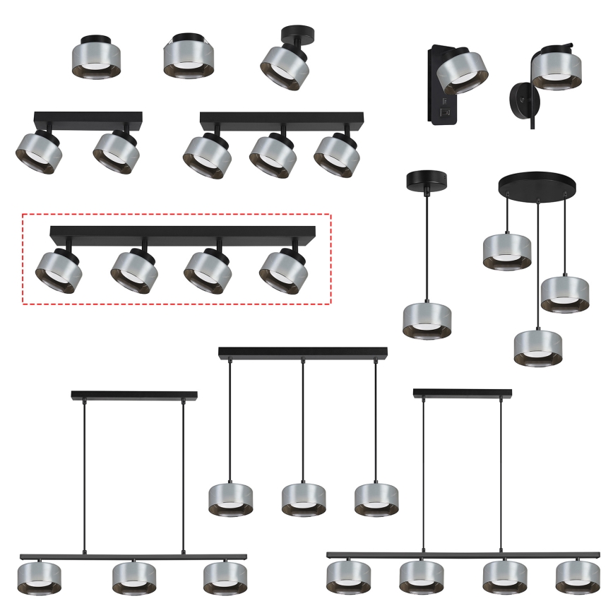 Brilagi - LED RGB+CCT Spot embutido dimerizável AURA LUX 4xGX53/14W/230V 2700-6500K Wi-Fi Tuya preto/fumê