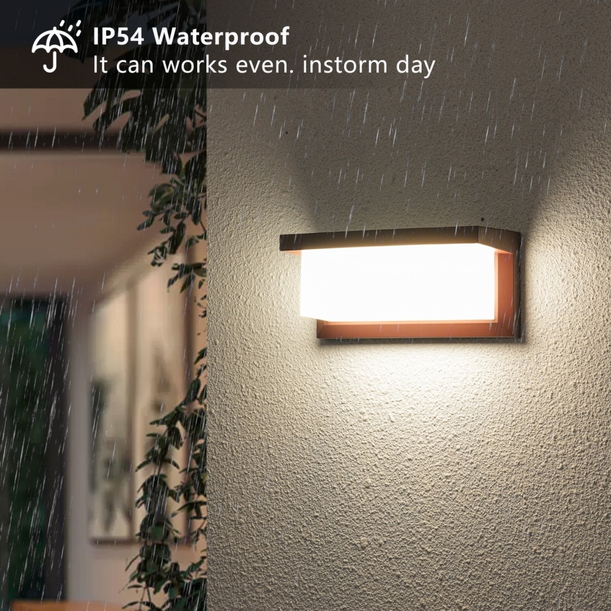 Brilagi - Aplique de parede LED RGBW dimerizável BRICKY 1xE27/15W/230V 2700-6500K IP54 castanho