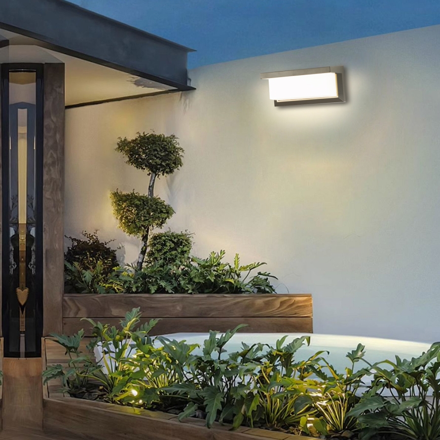 Brilagi - LED RGBW Aplique de parede exterior regulável BRICKY 1xE27/15W/230V 2700-6500K IP54 cinzento