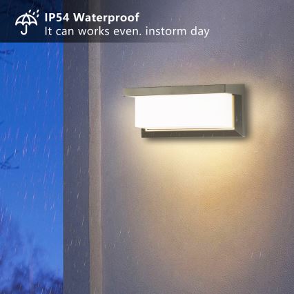 Brilagi - LED RGBW Aplique de parede exterior regulável BRICKY 1xE27/15W/230V 2700-6500K IP54 cinzento