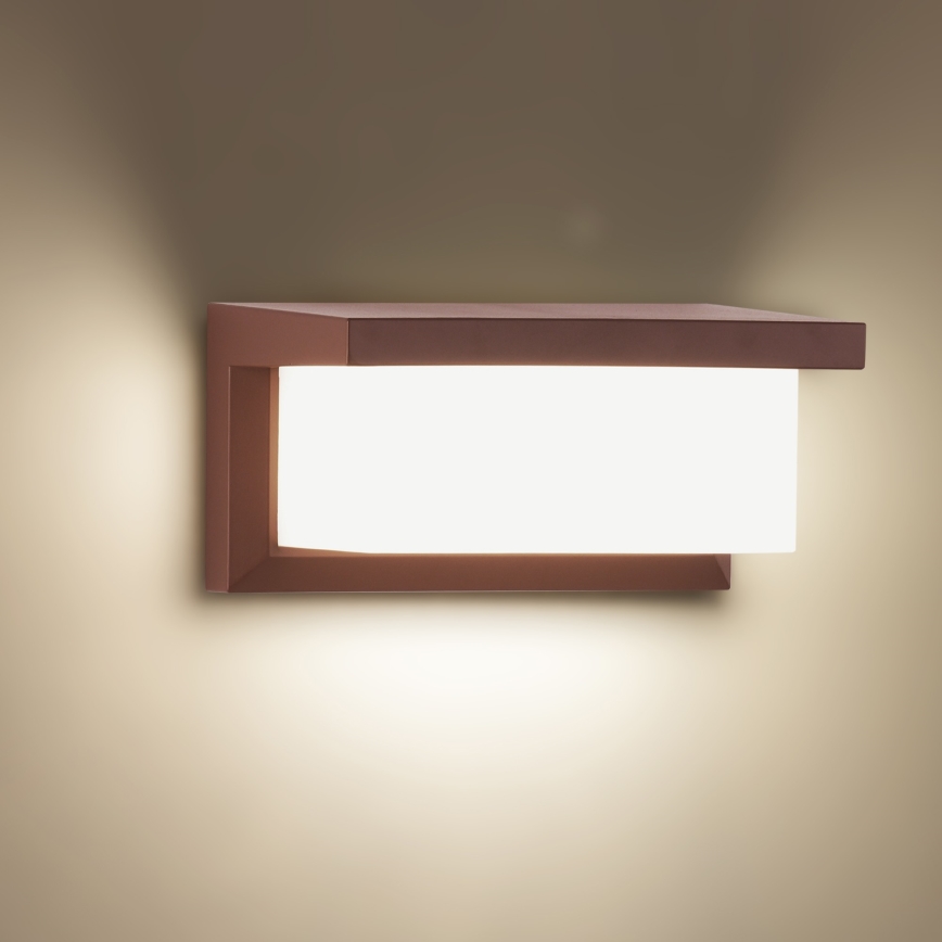Brilagi - Aplique de parede LED RGBW dimerizável BRICKY 1xE27/9W/230V 2700-6500K IP54 castanho