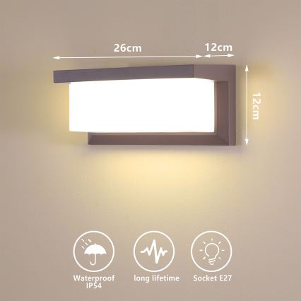 Brilagi - Aplique de parede LED RGBW dimerizável BRICKY 1xE27/9W/230V 2700-6500K IP54 castanho