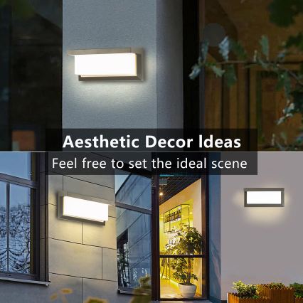 Brilagi - LED RGBW Aplique de parede exterior regulável BRICKY 1xE27/9W/230V 2700-6500K IP54 cinzento