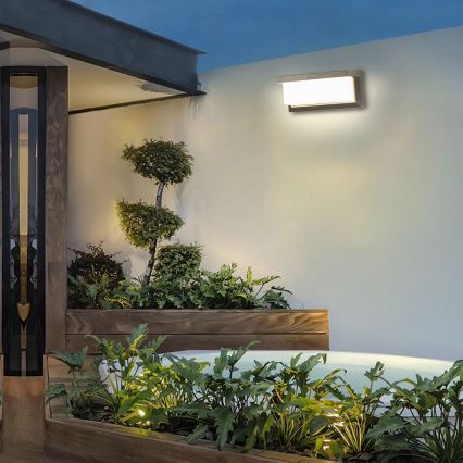 Brilagi - LED RGBW Aplique de parede exterior regulável BRICKY 1xE27/9W/230V 2700-6500K IP54 cinzento