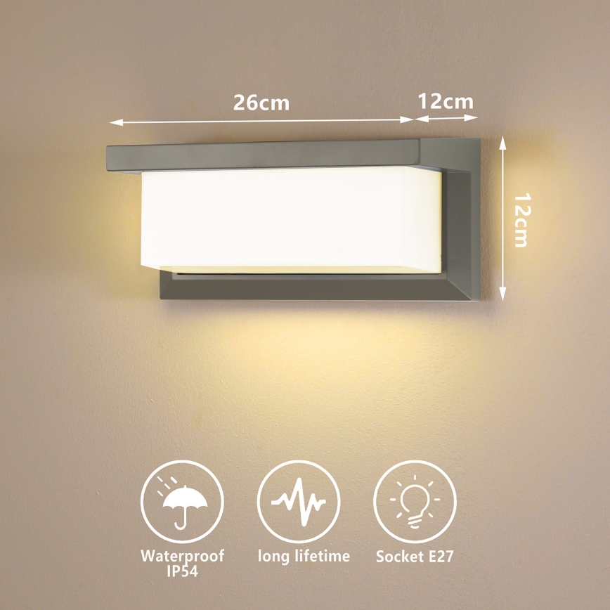 Brilagi - LED RGBW Aplique de parede exterior regulável BRICKY 1xE27/9W/230V 2700-6500K IP54 cinzento