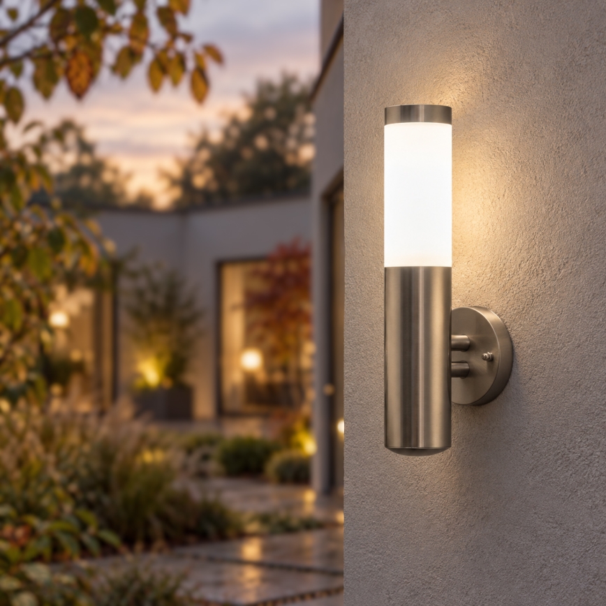 BRILAGI - LED RGBW Candeeiro de Parede Exterior Regulável ELIA 1xE27/6,5W/230V 2700-6500K IP44 Wi-Fi cromado mate