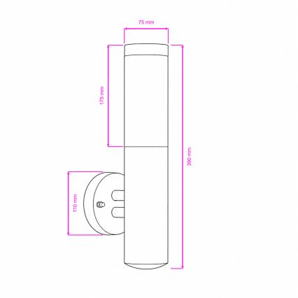 BRILAGI - LED RGBW Candeeiro de Parede Exterior Regulável ELIA 1xE27/6,5W/230V 2700-6500K IP44 Wi-Fi cromado mate