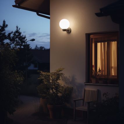 BRILAGI - Aplique de parede exterior LED RGBW dimerizável HARBOR 1xE27/12W/230V 2700-6500K IP33 preto/branco
