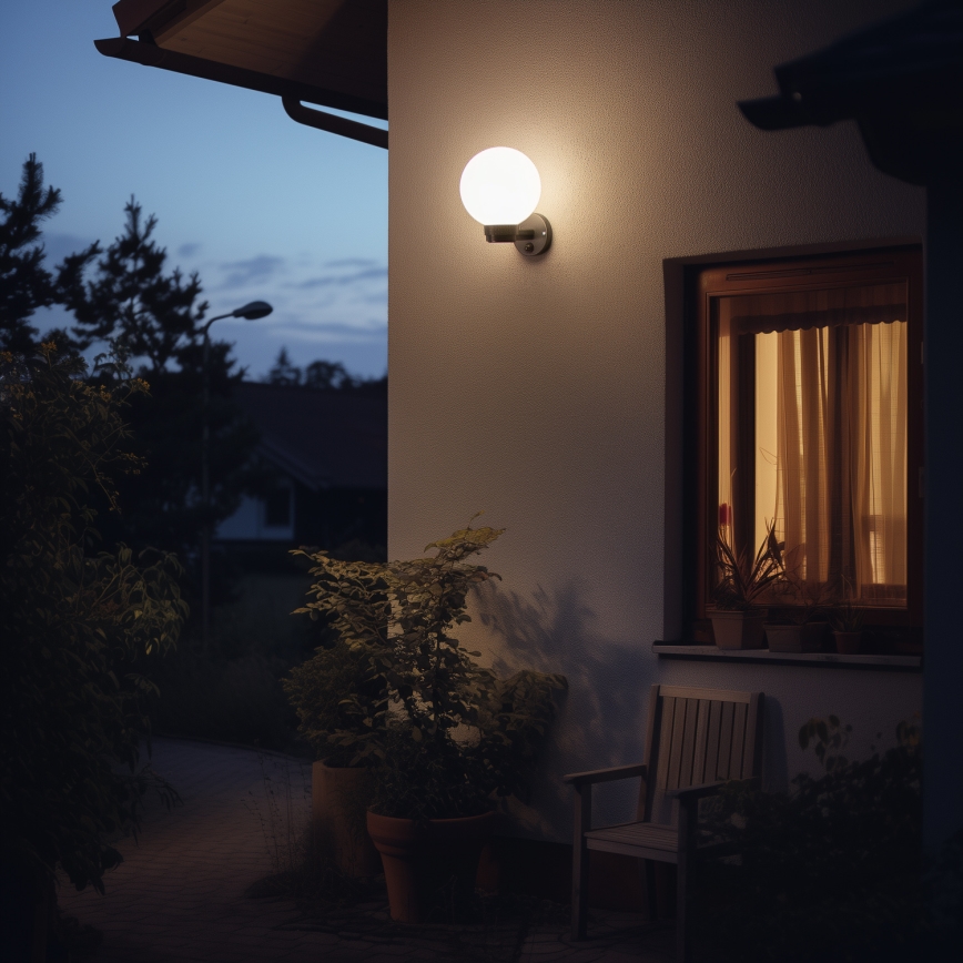 BRILAGI - Aplique de parede exterior LED RGBW dimerizável HARBOR 1xE27/12W/230V 2700-6500K IP33 preto/branco