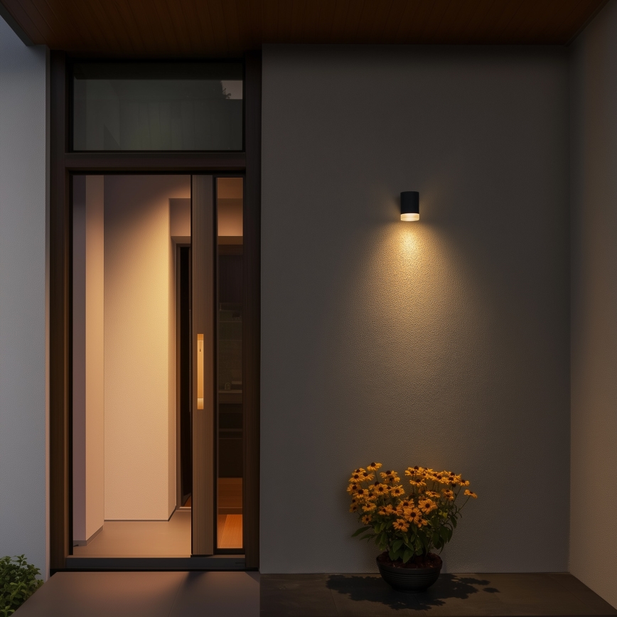 Brilagi - Candeeiro de parede exterior LED RGBW regulável MATERA 1xGU10/4,8W/230V 3000K IP54 antracite + controlo remoto