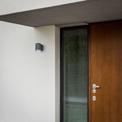 Brilagi - Candeeiro de parede exterior LED RGBW regulável MATERA 1xGU10/4,8W/230V 3000K IP54 antracite + controlo remoto