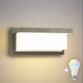 Brilagi - LED RGBW Aplique de parede exterior regulável BRICKY 1xE27/15W/230V 2700-6500K IP54 cinzento