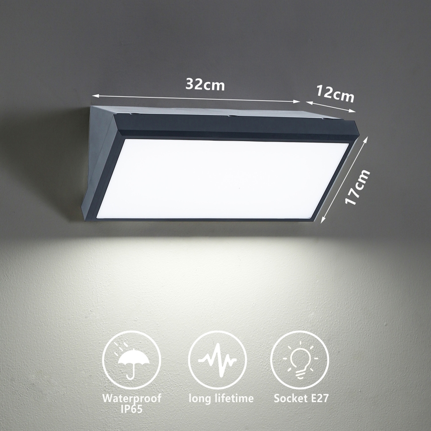 BRILAGI - Aplique de parede LED RGBW dimerizável para exterior TRIANGLE 1xE27/12W/230V 2700-6500K IP65 antracite