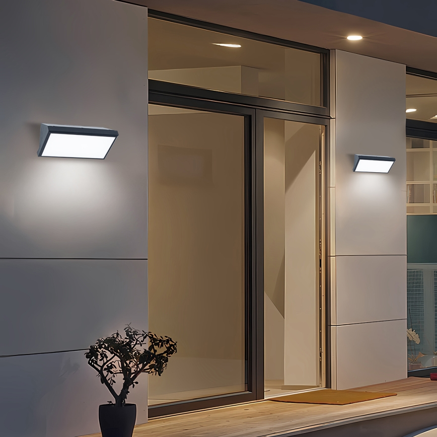 Brilagi - Aplique de parede LED RGBW dimerizável para exterior TRIANGLE 1xE27/9W/230V 2700-6500K IP65 antracite