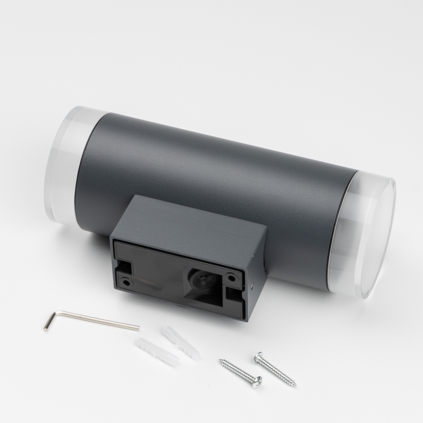 Brilagi - LED RGBW dimerizável aplique de parede para exterior MATERA 2xGU10/4,8W/230V 3000K IP54 antracite + controlo remoto