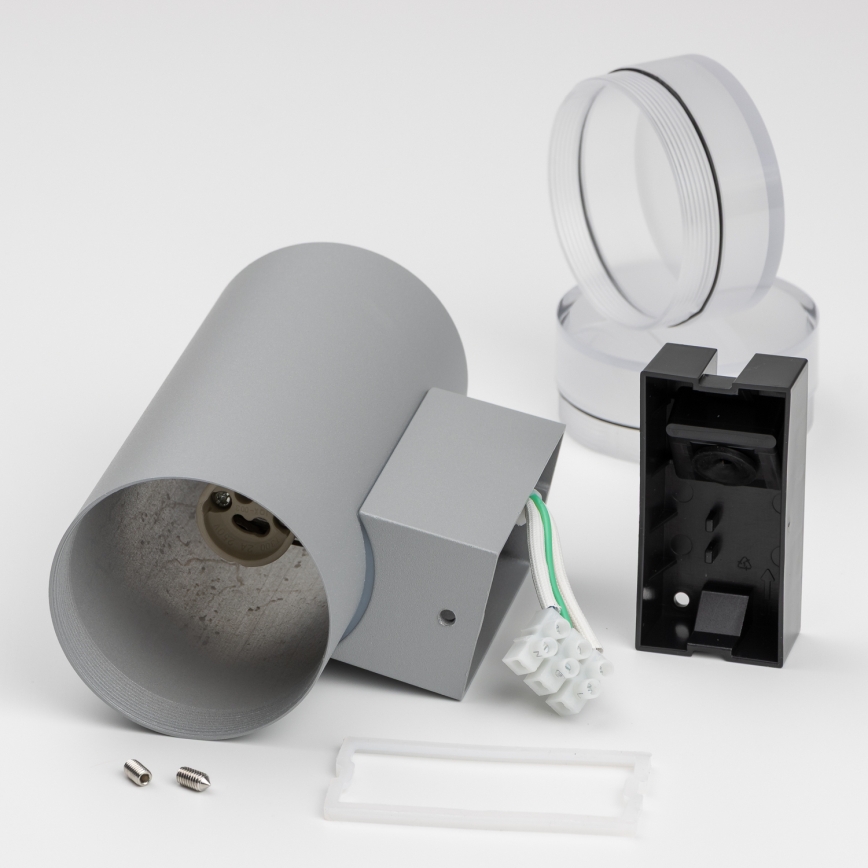 Brilagi - Aplique de parede exterior LED RGBW dimerizável MATERA 2xGU10/4,8W/230V 3000K IP54 cinzento + comando remoto