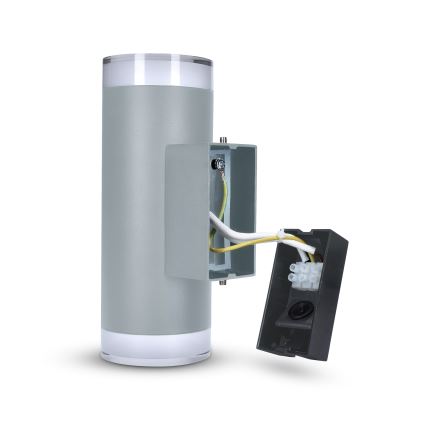 Brilagi - Aplique de parede exterior LED RGBW dimerizável MATERA 2xGU10/4,8W/230V 3000K IP54 cinzento + comando remoto