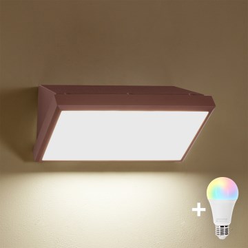 BRILAGI - LED RGBW dimerizável aplique de parede para exterior TRIANGLE 1xE27/12W/230V 2700-6500K IP65 castanho