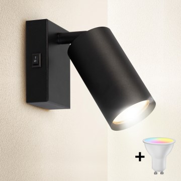 Brilagi - LED RGBW dimerizável aplique de parede tipo spot SELE 1xGU10/6W/230V 3000K preto + controlo remoto