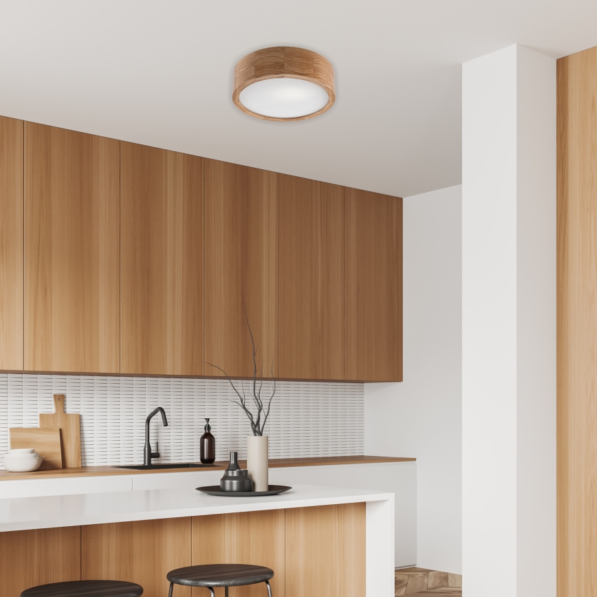 Brilagi - Luminária de teto LED RGBW dimerizável CARVALHO 1xE27/15W/230V 2700-6500K Wi-Fi carvalho Ø 27,5 cm