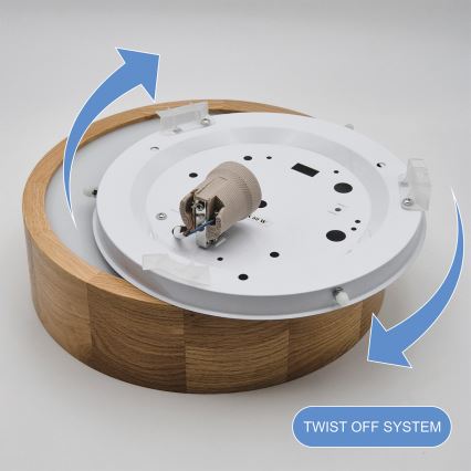 Brilagi - Luminária de teto LED RGBW dimerizável CARVALHO 1xE27/15W/230V 2700-6500K Wi-Fi carvalho Ø 27,5 cm