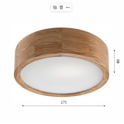 Brilagi - Luminária de teto LED RGBW dimerizável CARVALHO 1xE27/15W/230V 2700-6500K Wi-Fi carvalho Ø 27,5 cm