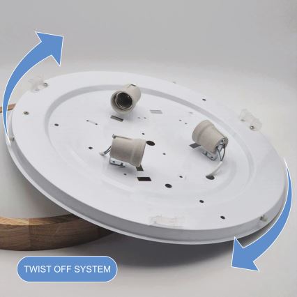 Brilagi - Candeeiro de tecto LED RGBW dimerizável CARVALHO SLIM 3xE27/15W/230V 2700-6500K Wi-Fi carvalho Ø 47 cm