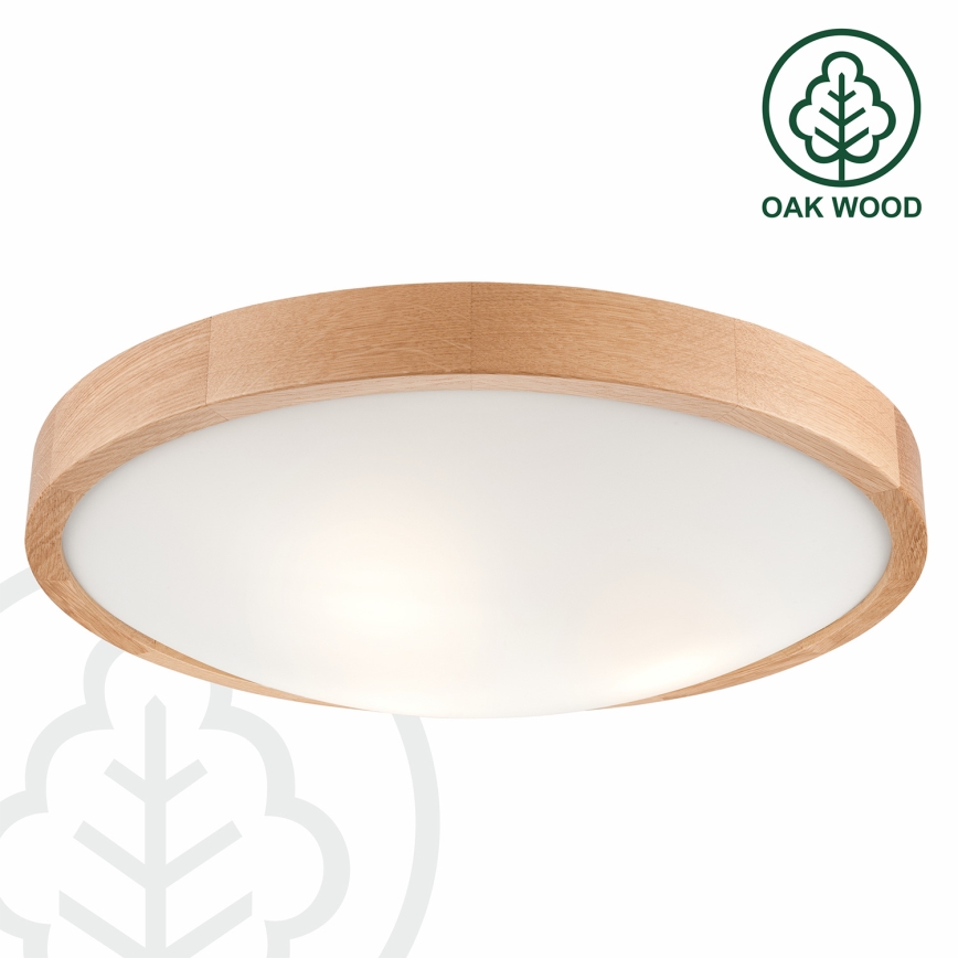 Brilagi - Candeeiro de tecto LED RGBW dimerizável CARVALHO SLIM 3xE27/15W/230V 2700-6500K Wi-Fi carvalho Ø 47 cm