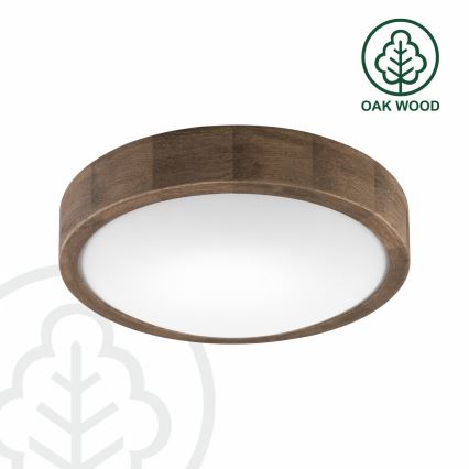Brilagi - Luminária de teto LED RGBW dimerizável CARVALHO SLIM 1xE27/15W/230V 2700-6500K Wi-Fi carvalho, diâmetro 27 cm