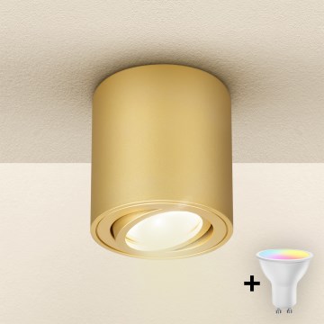 Brilagi - LED RGBW dimerizável luminária de embutir MIA 1xGU10/4,8W/230V 3000K 84x80 mm dourada + controlo remoto