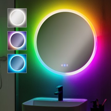 Brilagi - LED RGBW Espelho aquecido para casa de banho CLARA PRO LED/18,5W/230V Ø 60 cm IP44 CRI 90 dimerizável + CCT