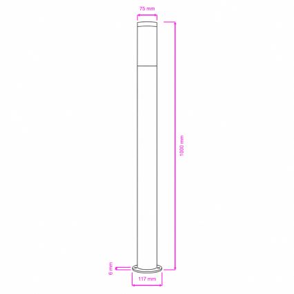 BRILAGI - Lâmpada exterior LED RGBW ELIA dimerizável 1xE27/6,5W/230V 2700-6500K IP44 Wi-Fi 100 cm antracite