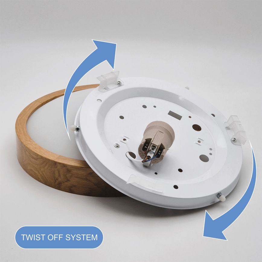 Brilagi - Luminária de teto LED RGBW dimerizável CARVALHO SLIM 1xE27/15W/230V 2700–6500K Wi-Fi carvalho diâmetro 27 cm