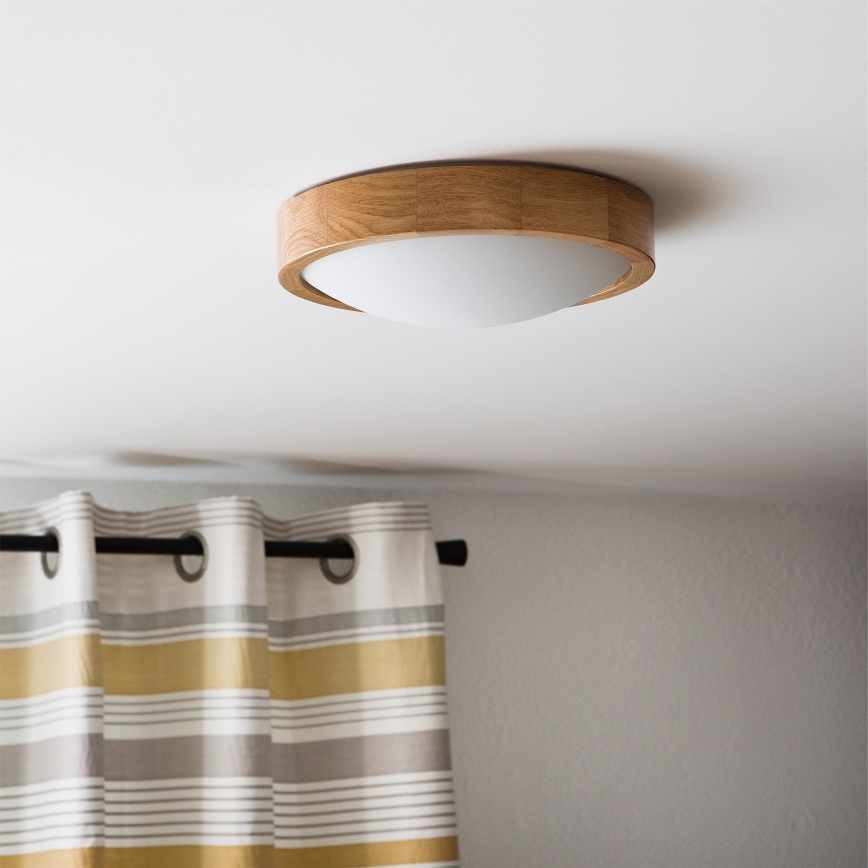 Brilagi - Luminária de teto LED RGBW dimerizável CARVALHO SLIM 1xE27/9W/230V 2700–6500K Wi-Fi carvalho diâmetro 27 cm