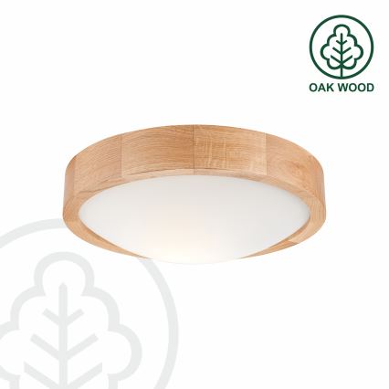 Brilagi - Luminária de teto LED RGBW dimerizável CARVALHO SLIM 1xE27/9W/230V 2700–6500K Wi-Fi carvalho diâmetro 27 cm